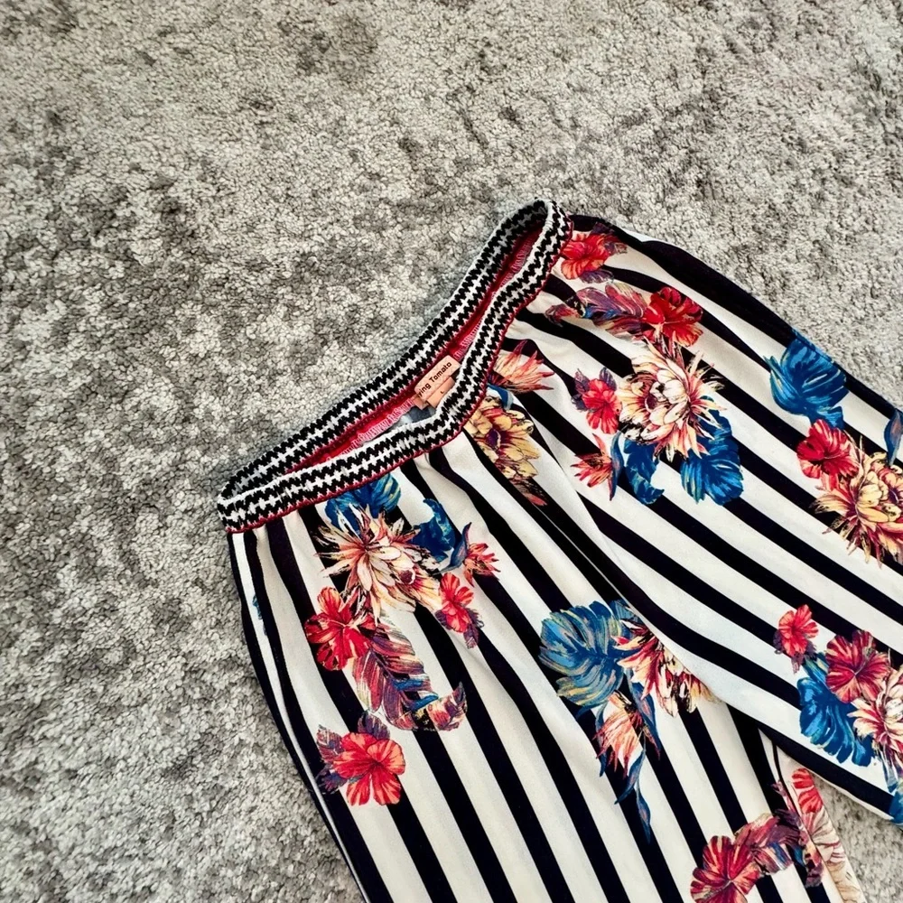 Womens Flying Tomato Boho Floral Wide-Leg Pants size large - Picture 2 of 4